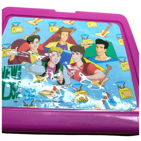 New Kids On The Block Vintage 1991 PINK Lunchbox Thermos NKOTB - Picture 7 of 7